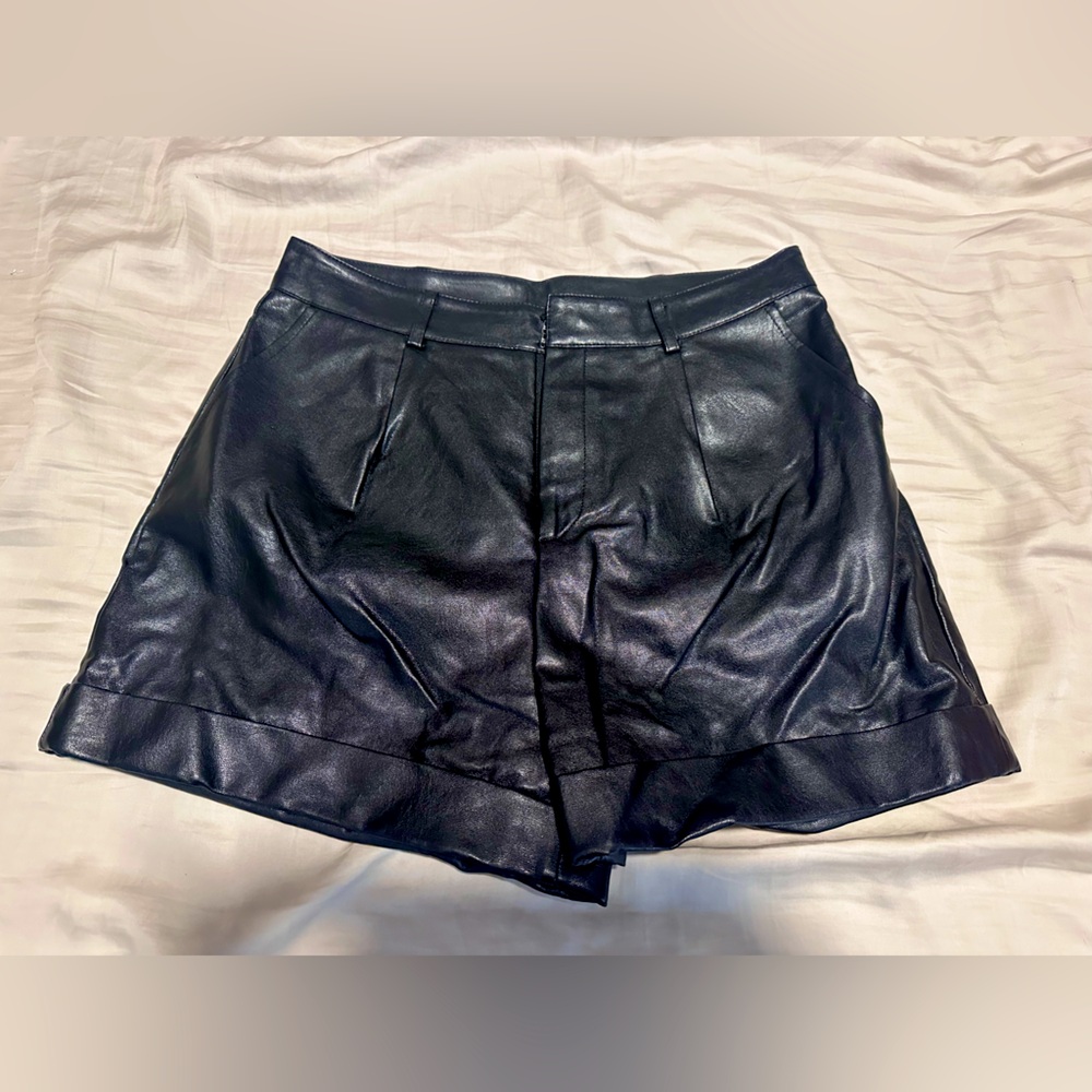 Black Leather Shorts